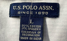 Load image into Gallery viewer, U.S. Polo Assn. Womens Blue White Striped Long Sleeve Button-Up Shirt Size L