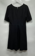 Load image into Gallery viewer, Rebecca Taylor Womens Black Short Sleeve V-Neck Back Zip Sheath Dress Size 8