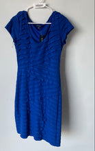 Load image into Gallery viewer, Max Edition Womens Blue Tiered Ruffle Scoop Neck Bodycon Dress Size M With Tag