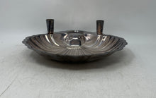 Load image into Gallery viewer, Silver-Tone Shell Shaped Dish Serving Tray With Candle Holders Collectible