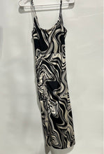 Load image into Gallery viewer, Forever 21 Womens Black Beige Abstract Sleeveless Side Ruched Maxi Dress Size M