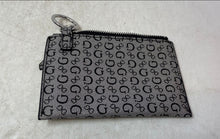 Load image into Gallery viewer, Guess Womens Gray Black Signature Print Card Holder Zipper Small Pouch Wallet