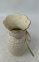 Load image into Gallery viewer, Lenox Cream Gold Trim Love Notes Porcelain Flower Bud Vase Collectible
