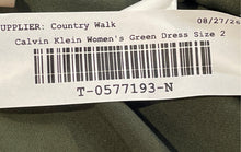Load image into Gallery viewer, Calvin Klein Womens Green Long Sleeve Collared V-Neck Wrap Dress Size 2