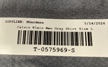 Load image into Gallery viewer, Calvin Klein Mens Gray Slim Fit Stretch Long Sleeve Dress Shirt Size Large