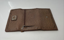Load image into Gallery viewer, Guess Womens Beige Leather Ostrich Print Credit Card Holder Trifold Wallet