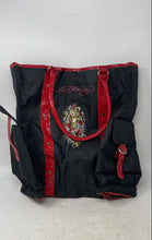 Load image into Gallery viewer, Ed Hardy Womens Red Black Double Handle Inner Pockets Shoulder Handbag