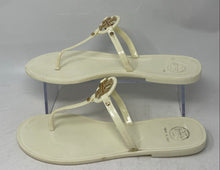 Load image into Gallery viewer, Authentic Tory Burch Womens Ivory Slip-On Flat Thong Sandals Size 9M Stained