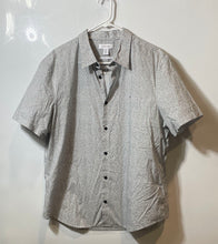 Load image into Gallery viewer, Calvin Klein Mens White Black Print Stretch Short Sleeve Button-Up Shirt Size XL
