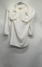 Load image into Gallery viewer, Michael Kors Womens White Cold Shoulder Sleeve Ruffle Blouse Top Size Small