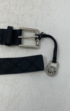 Load image into Gallery viewer, Michael Kors Womens Silver Black Leather Charm Adjustable Reversible Belt