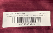 Load image into Gallery viewer, Alfani Mens Wine Striped Cotton Long Sleeve Collared Button-Up Shirt Size XL