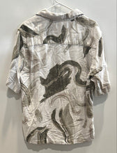Load image into Gallery viewer, Zara Mens White Cream Abstract Short Sleeve Collared Button-Up Shirt Size Large