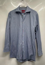 Load image into Gallery viewer, Hugo Boss Mens Blue Houndstooth Long Sleeve Modern Fit Dress Shirt Size 16/41