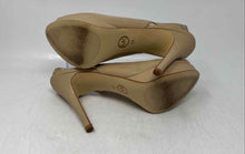 Load image into Gallery viewer, Michael Kors Womens Tan Leather Peep Toe Stiletto Slingback Heels Size 8M