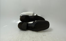 Load image into Gallery viewer, Leather Collection Womens White Open Toe Block Heel Strappy Sandals Size 6M