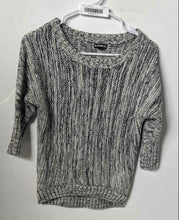 Load image into Gallery viewer, Express Womens Black Gray 3/4 Sleeve Round Neck Knitted Pullover Sweater Size XS