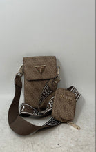 Load image into Gallery viewer, Guess Womens Latona Brown Monogram Detachable Strap Crossbody Bag With Wallet