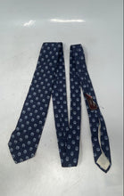 Load image into Gallery viewer, Christian Dior Mens Blue Geometric Silk Adjustable Pointed Tie One Size
