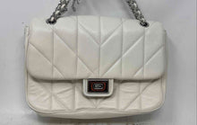 Load image into Gallery viewer, Karl Lagerfeld Womens White Silver Quilted Inner Pocket Chain Strap Shoulder Bag