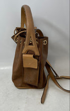 Load image into Gallery viewer, Vincent Van Gogh Womens Brown Leather Adjustable Strap Drawstring Bucket Bag