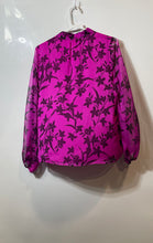 Load image into Gallery viewer, Vince Camuto Womens Pink Floral Long Sleeve Mock Neck Blouse Top Size Small