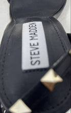 Load image into Gallery viewer, Steve Madden Womens Bradshaw Black Gold-Tone High Heel Ankle Strap Sandals Sz 7M
