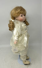 Load image into Gallery viewer, Thomeo Collection 52 Blonde Hair Blue Eyes Porcelain Doll With Cream Outfit