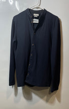Load image into Gallery viewer, Zara Mens Blue Collared Long Sleeve Button-Up Shirt Size Medium