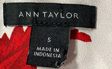 Load image into Gallery viewer, Ann Taylor Womens Red White Floral Long Sleeve Button-Up Shirt Size S