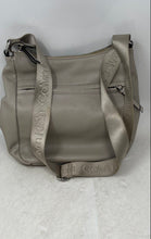 Load image into Gallery viewer, Calvin Klein Womens Gray Leather Inner Pocket Adjustable Strap Crossbody Bag