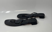 Load image into Gallery viewer, Kate Spade New York Womens Black leather Slip-On Block Thong Sandals Size 9.5