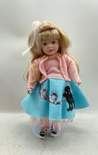 Load image into Gallery viewer, Chatelaine Pink Blue Dress Outfit Fine Collectible Porcelain Doll With Box
