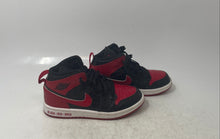 Load image into Gallery viewer, Nike Kids Air Jordan 1 Mid DM9651-001 Black Red Lace-Up Sneaker Shoes Size 11.5C