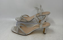 Load image into Gallery viewer, Nina Womens Barron Silver Rhinestone Block Heel Strappy Sandals Size 6.5M