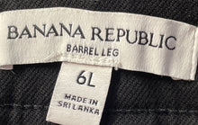 Load image into Gallery viewer, Banana Republic Womens Black Flat Front Pockets Barrel Leg Chino Pants Size 6L