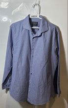 Load image into Gallery viewer, Nordstrom Mens Blue Checked Tech Smart Trim Fit Long Sleeve Dress Shirt Sz 16.5