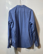 Load image into Gallery viewer, Michael Kors Mens Blue Printed Tailored Fit Long Sleeve Button-Up Shirt Size M