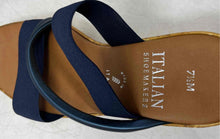 Load image into Gallery viewer, Italian Shoemakers Womens Blue Wedge Heel Slip-On Slide Sandals Size 7.5M