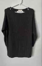 Load image into Gallery viewer, Express Tricot Womens Dark Gray Long Sleeve Boat Neck Pullover Sweater Size S