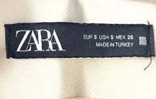 Load image into Gallery viewer, Zara Womens Beige Flat Front High Waist Straight Leg Trouser Pants Size Small