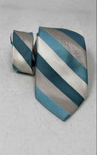 Load image into Gallery viewer, Perry Ellis Mens Multicolor Striped Silk Adjustable Designer Formal Pointed Tie