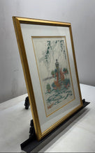 Load image into Gallery viewer, Framed Vecchia Fontana Old Fountain By Artist G. Arms Watercolor Art Painting