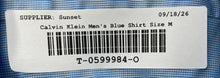 Load image into Gallery viewer, Calvin Klein Mens Blue Slim Fit Stretch Wrinkle Free Button-Up Shirt Size M