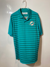 Load image into Gallery viewer, Nike Mens Aqua Printed Miami Dolphins Short Sleeve Collared NFL Polo Shirt Sz L