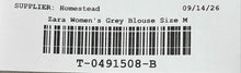 Load image into Gallery viewer, Zara Womens Gray Long Sleeve Spread Collar Cropped Button-Up Shirt Size M