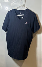 Load image into Gallery viewer, Psycho Bunny Mens Blue Cotton Short Sleeve V-Neck Pullover T-Shirt Size 5