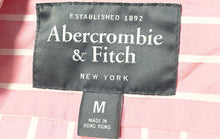 Load image into Gallery viewer, Abercrombie & Fitch Mens Pink White Striped Long Sleeve Button-Up Shirt Size M