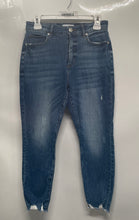 Load image into Gallery viewer, Loft Womens Blue Denim Raw Hem Curvy High Waist Skinny Jeans Pants Size 27/4