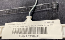 Load image into Gallery viewer, Too Fast To Live Mens Black Denim Dark Wash Pockets Skinny Leg Jeans Size 32